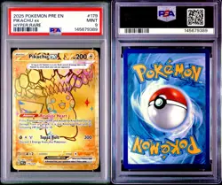 2025 POKEMON PRE EN-PRISMATIC EVOLUTIONS HYPER RARE #179 PIKACHU EX PSA 9 - Image 3