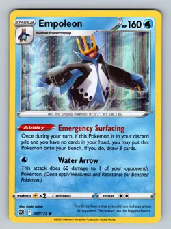 Empoleon 037/172 Holo Rare SWSH09: Brilliant Stars NM - LP Pokemon TCG - Image 1