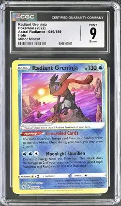 Radiant Greninja Holo Rare Astral Radiance Pokemon Miscut Error - Image 1