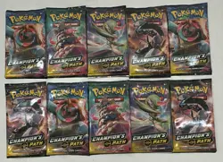 2020 Pokemon TCG Sword & Shield Champion's Path Booster Pack Lot of 10 - Image 1