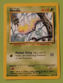 Weedle - 69/102 - Base Set - Unlimited - Common - Pokemon - WOTC - Image 1