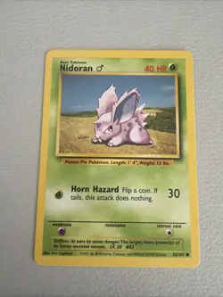 Base Set Pokemon TCG Nidoran 55/102 Unlimited NM Free Shipping Free Returns - Image 1