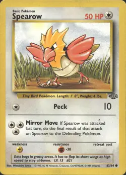 SPEAROW 62/64 COMMON JUNGLE POKEMON UNLIMITED MP - Image 2