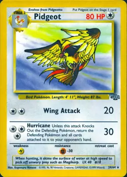 PIDGEOT 24/64 RARE JUNGLE POKEMON UNLIMITED MP - Image 1