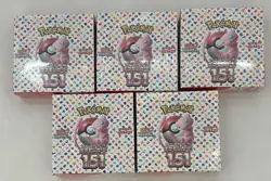 Lot of (5) Pokemon Japanese 151 Booster Boxes Brand New Sealed - Image 1