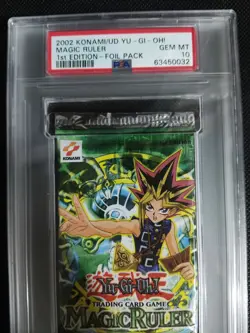 2002 Yu-Gi-Oh Magic Ruler 1st Edition Sealed & Graded Booster Pack PSA 10 - Image 2