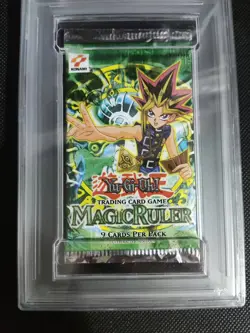 2002 Yu-Gi-Oh Magic Ruler 1st Edition Sealed & Graded Booster Pack PSA 10 - Image 3