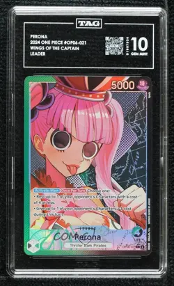 2023 One Piece Card Game: Wings of Captain OP06 Perona #OP06-021 TAG 10 GEM MINT - Image 1
