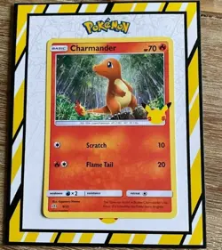 Charmander 9/25 NON-HOLO Pokemon Card 25th Anniversary McDonalds Promo W FRAME - Image 1