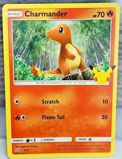 Charmander 9/25 NON-HOLO Pokemon Card 25th Anniversary McDonalds Promo W FRAME - Image 2