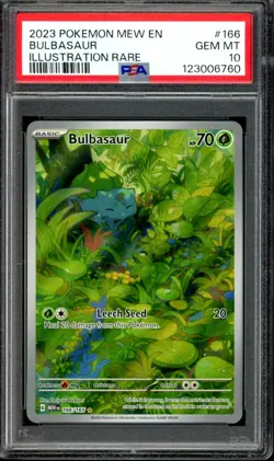 PSA 10 GEM MINT Bulbasaur 166/165 Illustration Rare 151 2023 Pokemon Card - Image 1