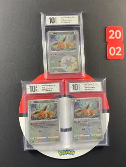 3pcs Pokemon Chinese card Eevee CBB2C 01 02/15 06/15 08/15 Grade10 - Image 1