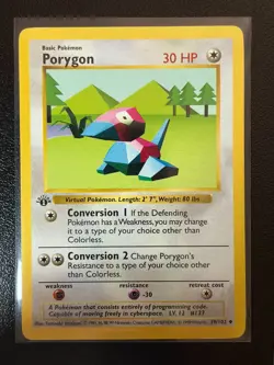 Pokemon Card - Porygon 1st Edition Base Set Shadowless 39/102 - Image 1