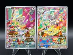 Cinccino 183/162, Minccino 182/162 Temporal Forces Connecting Art Card Lot NM-LP - Image 1