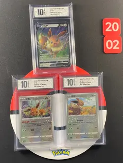3pcs Pokemon Chinese card Eevee CBB2C-01 13/15 06/15 05/15 Grade10 - Image 1