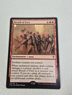 Wizards Breath of Fury Commander 2016 Enchantment Aura Red Rare Regular 121 MTG - Image 1