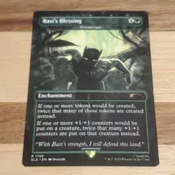 1x Bast's Blessing - Primal Vigor, Mavel Secret Lair Non-Foil, LP Bend MTG - Image 1