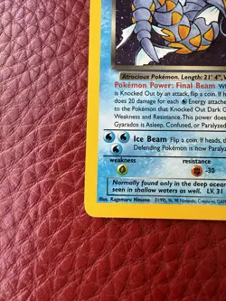 Dark Gyarados 8/82 Holo Rare Team Rocket 2000 WOTC Pokemon Card Vintage - Image 5