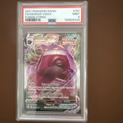 2021 POKEMON SWORD & SHIELD FUSION STRIKE 157 FULL ART/GENGAR VMAX psa9 Mint - Image 1