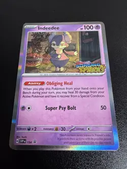 Pokemon TCG - Indeedee - SVP154 - Surging Sparks Stamped - Prerelease Promo NM - Image 1