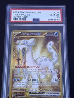 2023 Pokemon TCG: Paldea Evolved #274 Chien-Pao EX Hyper Rare PSA 10 GEM MINT - Image 1