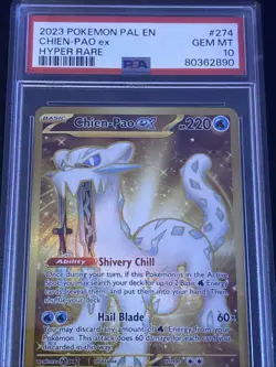 2023 Pokemon TCG: Paldea Evolved #274 Chien-Pao EX Hyper Rare PSA 10 GEM MINT - Image 3