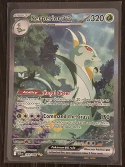 Pokemon Serperior ex 164/086 Sv: Black Bolt Illustration Rare Holo 320 HP Eng - Image 1