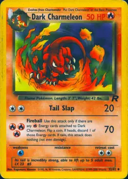 DARK CHARMELEON 32/82 UNCOMMON TEAM ROCKET POKEMON UNLIMITED MP - Image 1