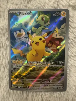 Pikachu Paldea Evolved ETB Promo Full Art Holo 2023 Pokemon SVP 027 - Image 1