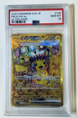 PIKACHU EX #136 PSA 10 2024 POKEMON JPN SV8-SUPER ELECTRIC BREAKER ULTRA RARE - Image 1