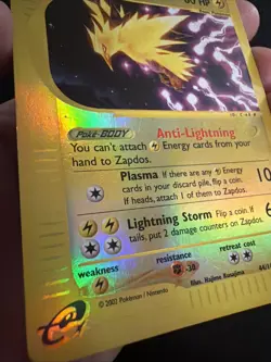 Pokemon TCG Zapdos 44/147 Aquapolis Reverse Holo E-Reader - Image 3