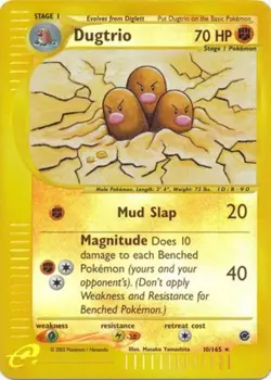 Lightly Played Dugtrio - 10/165 - Holo Rare - Reverse Holo Pokemon Expedition - Image 1