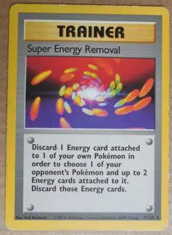 Super Energy Removal 79/102 Rare Non-Holo Base Set Pokemon Trainer LP - Image 1