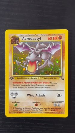Pokemon TCG COSMOS Aerodactyl Prerelease Promo Holo Foil European - With SWIRL! - Image 2