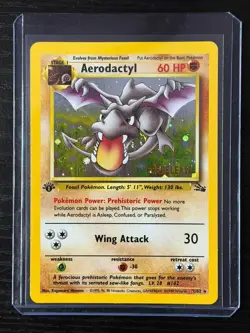 Pokemon TCG COSMOS Aerodactyl Prerelease Promo Holo Foil European - With SWIRL! - Image 4