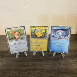 Pokemon 2025 Holiday Calendar Promo Lot Of 3 - Eevee, Pikachu, Cryogonal - NM - Image 1