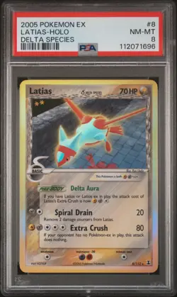 2005 POKEMON EX DELTA SPECIES #8 LATIAS-HOLO PSA 8 - Image 1