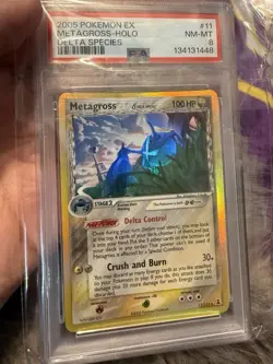 2005 POKEMON EX DELTA SPECIES METAGROSS #11 HOLO PSA 8 - Image 1
