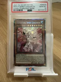 Yu-Gi-Oh TCG Protecting Spirit Loagaeth 1st Ed Starlight Rare DAMA-EN025 PSA 10 - Image 1