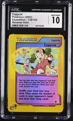 CGC 10 GEM MINT Copycat 2002 Expedition 138/165 Reverse Holo Pokemon Card - Image 1