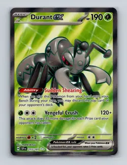 Durant ex 215 2024 Pokemon Surging Sparks Full Art Ultra Rare Card NM+ (a) - Image 1