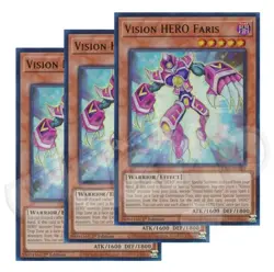 Yugioh - Vision HERO Faris x 3 - 1st Edition - Ultra Rare NM - Free Holo Card - Image 1