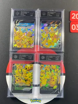 4pcs Pikachu V-union Promo 109/S-P - 112 Pokemon Card Chinese Grade10 - Image 1