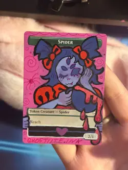 Muffet Undertale Inspired MTG Spider Token Alter - Handpainted by ghostiite.ink - Image 1