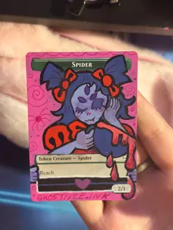 Muffet Undertale Inspired MTG Spider Token Alter - Handpainted by ghostiite.ink - Image 3