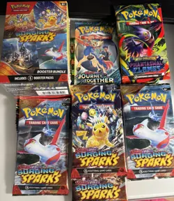 Pokemon TCG Surging Sparks Booster Bundle & 6 Loose Packs 4 SS, Phantasmal Flame - Image 1