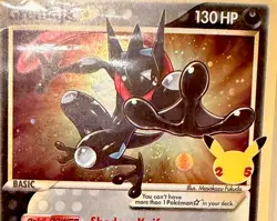 Pokemon Greninja Gold Star SWSH144 25th Celebrations FART SWIRL 🍥 HOLO BLEED! - Image 2