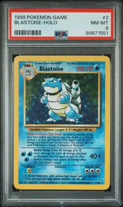 1999 POKEMON GAME #2 BLASTOISE-HOLO PSA 8 - Image 1
