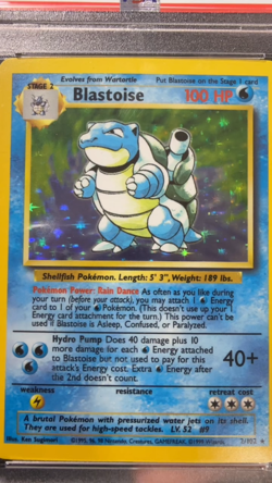 1999 POKEMON GAME #2 BLASTOISE-HOLO PSA 8 - Image 2