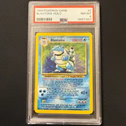 1999 POKEMON GAME #2 BLASTOISE-HOLO PSA 8 - Image 3